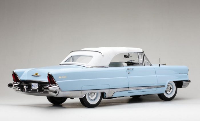 1956 Lincoln Premiere Closed Convertible-White/Fairmont Blue - Image 2