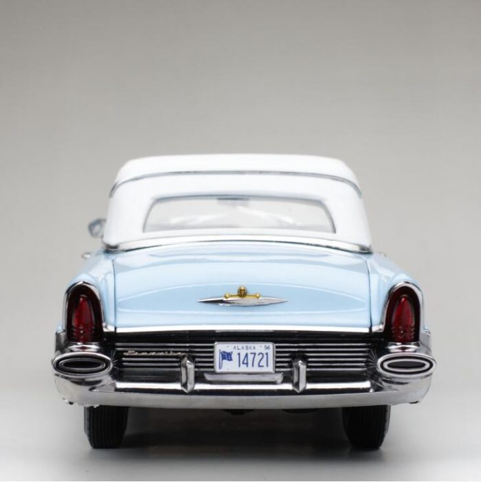 1956 Lincoln Premiere Closed Convertible-White/Fairmont Blue - Image 6