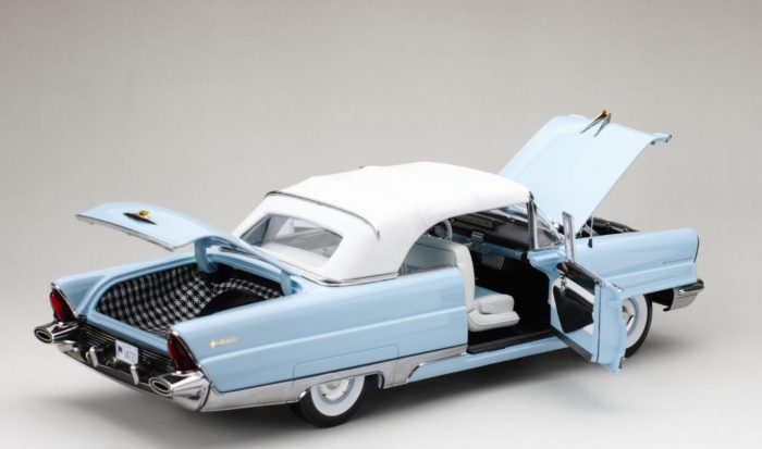 1956 Lincoln Premiere Closed Convertible-White/Fairmont Blue - Image 8