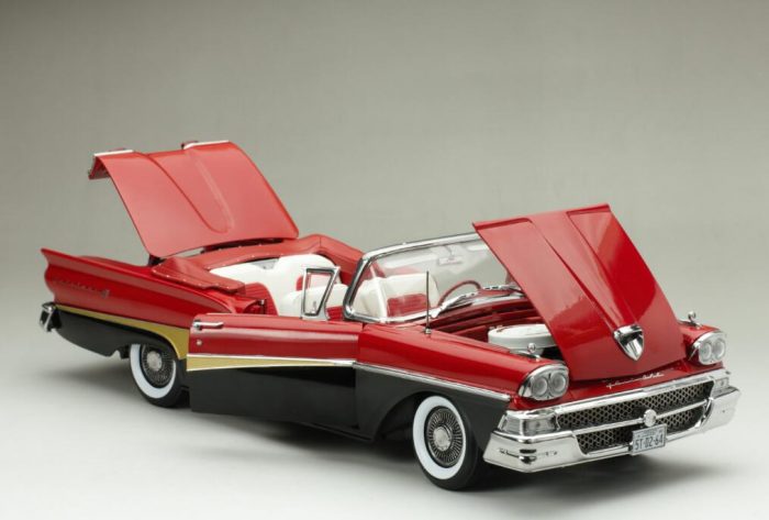1958 Ford Fairlane 500 Open Convertible-Torch Red/Raven Black - Image 6