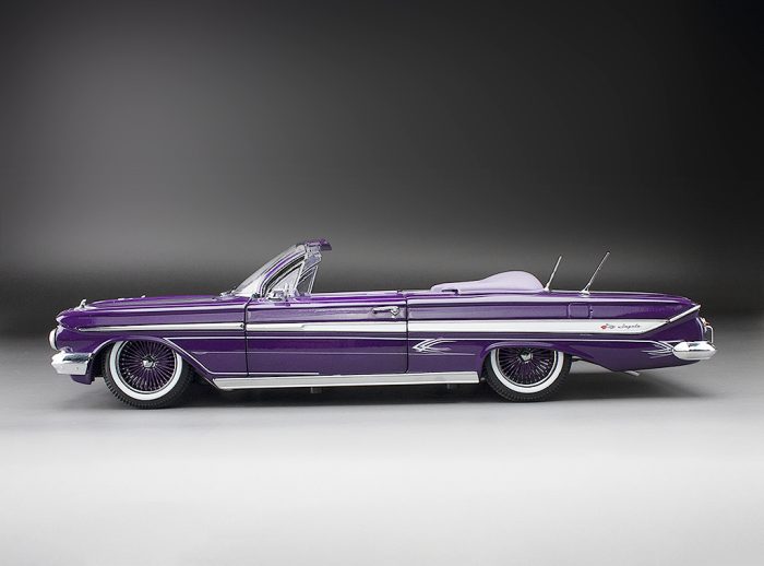 1961 Chevrolet Impala Open Convertilbe Lowrider (with movable suspension) – Purple - Image 6
