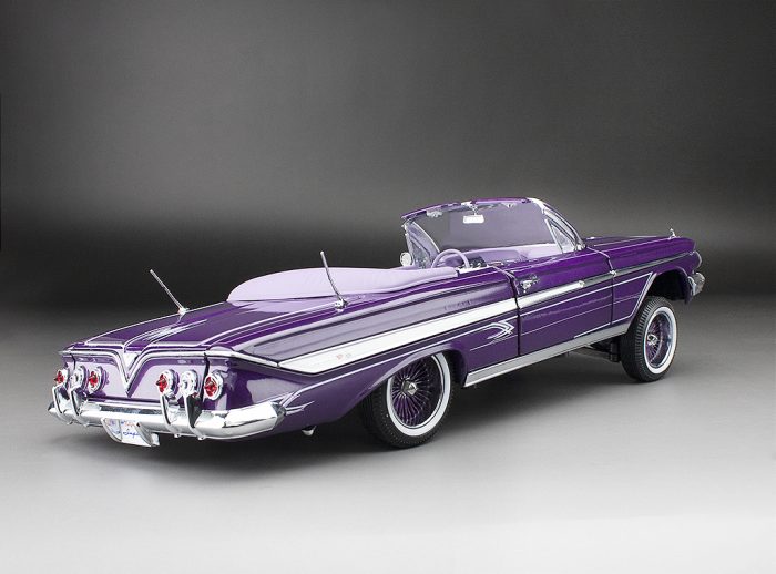 1961 Chevrolet Impala Open Convertilbe Lowrider (with movable suspension) – Purple - Image 8